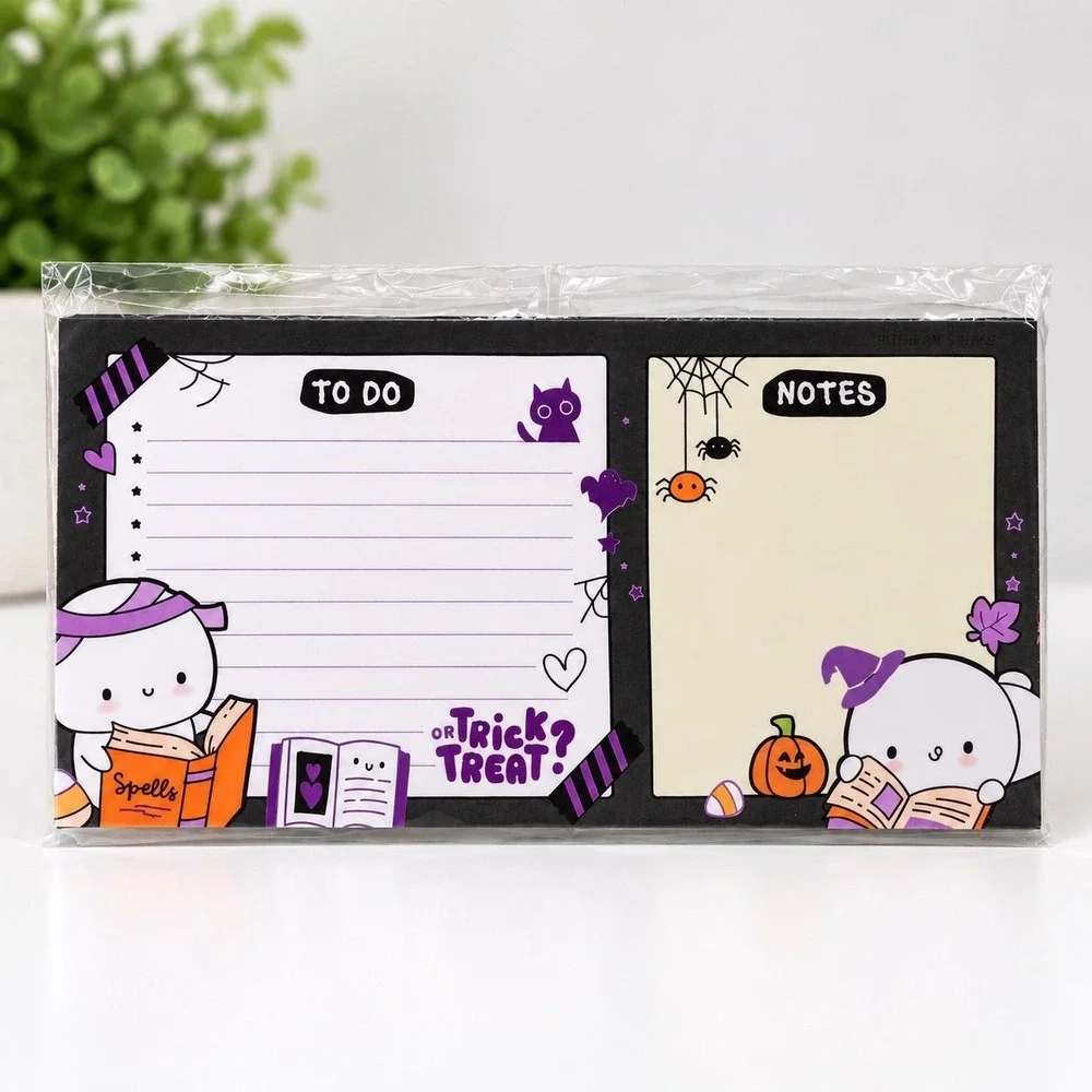 New Every Minute A Story Trick or Treat Purple Foil Notepad EMAS Halloween